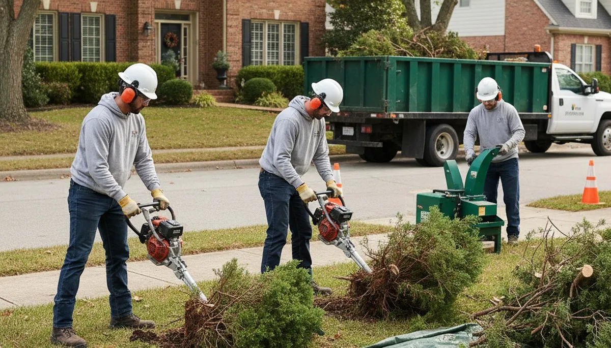 Arlington, TX shrub removal service by Arbor Tree Care removing overgrown shrubs safely and efficiently